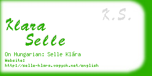 klara selle business card